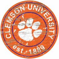 Clemson Tigers Distressed Round Sign