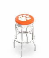 Clemson Tigers Double Ring Swivel Barstool with Ribbed Accent Ring
