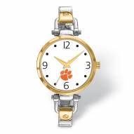 Clemson Tigers Elegant Ladies Two-Tone Watch