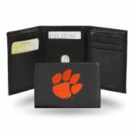 Clemson Tigers Embroidered Leather Tri-Fold Wallet