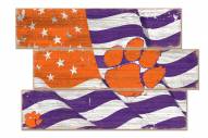 Clemson Tigers Flag 3 Plank Sign