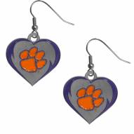 Clemson Tigers Heart Dangle Earrings