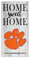 Clemson Tigers Home Sweet Home Whitewashed 6" x 12" Sign
