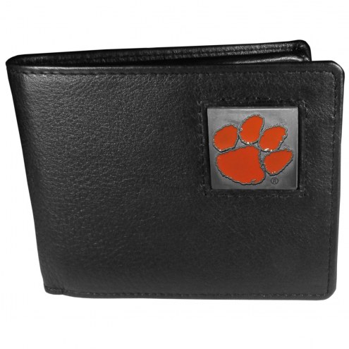Clemson Tigers Leather Bi-fold Wallet in Gift Box