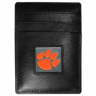 Clemson Tigers Leather Money Clip/Cardholder in Gift Box