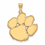 Clemson Tigers Sterling Silver Gold Plated Extra Large Pendant