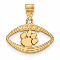 Clemson Tigers Sterling Silver Gold Plated Football Pendant