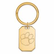 Clemson Tigers Sterling Silver Gold Plated Key Chain