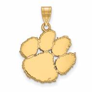Clemson Tigers Sterling Silver Gold Plated Large Pendant