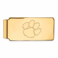 Clemson Tigers Sterling Silver Gold Plated Money Clip