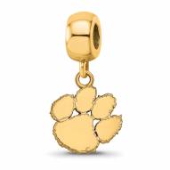 Clemson Tigers Sterling Silver Gold Plated Small Dangle Bead