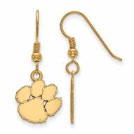Clemson Tigers Sterling Silver Gold Plated Small Dangle Earrings