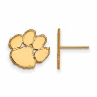 Clemson Tigers Sterling Silver Gold Plated Small Post Earrings
