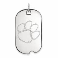 Clemson Tigers Sterling Silver Large Dog Tag