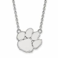Clemson Tigers Sterling Silver Large Pendant Necklace