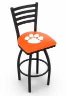 Clemson Tigers Swivel Bar Stool with Ladder Style Back