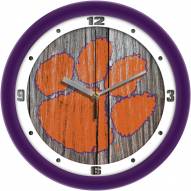 Clemson Tigers Weathered Wall Clock