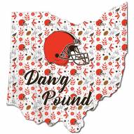 Cleveland Browns 12" Floral State Sign