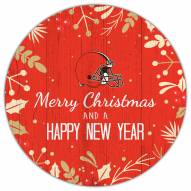Cleveland Browns 12" Merry Christmas & Happy New Year Sign