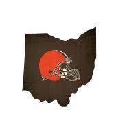 Cleveland Browns 12" Team Color Logo State Sign