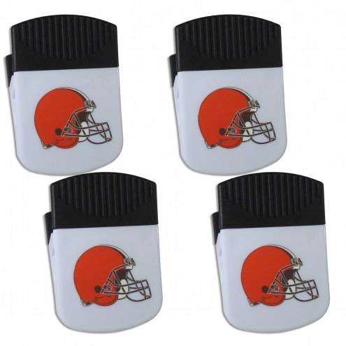 Cleveland Browns 4 Pack Chip Clip Magnet with Bottle Opener