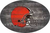 Cleveland Browns 46" Distressed Wood Oval Sign