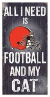 Cleveland Browns 6" x 12" Football & My Cat Sign