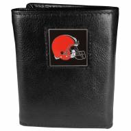 Cleveland Browns Deluxe Leather Tri-fold Wallet in Gift Box
