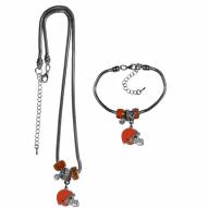 Cleveland Browns Euro Bead Necklace & Bracelet Set