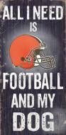 Cleveland Browns Football & Dog Wood Sign