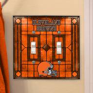 Cleveland Browns Glass Double Switch Plate Cover