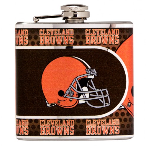 Cleveland Browns Hi-Def Stainless Steel Flask