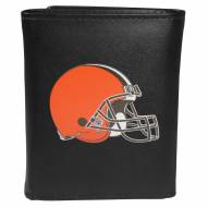 Cleveland Browns Large Logo Leather Tri-fold Wallet