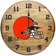 Cleveland Browns Oak Barrel Clock