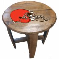 Cleveland Browns Oak Barrel Table