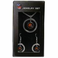 Cleveland Browns Rhinestone Hoop Jewelry Set