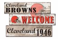 Cleveland Browns Welcome 3 Plank Sign