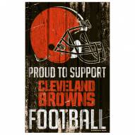 Cleveland Browns Proud to Support Wood Sign