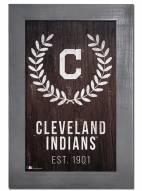 Cleveland Indians 11" x 19" Laurel Wreath Framed Sign