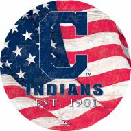 Cleveland Indians 12" Team Color Flag Circle Sign