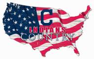 Cleveland Indians 15" USA Flag Cutout Sign