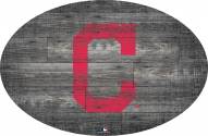 Cleveland Indians 46" Distressed Wood Oval Sign