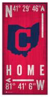 Cleveland Indians 6" x 12" Coordinates Sign