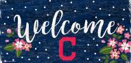 Cleveland Indians 6" x 12" Floral Welcome Sign