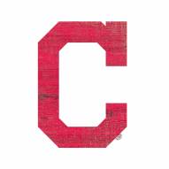 Cleveland Indians Distressed Logo Cutout Sign