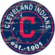 Cleveland Indians Distressed Round Sign