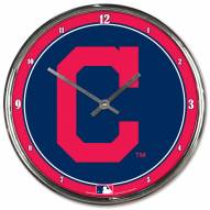 Cleveland Indians Round Chrome Wall Clock