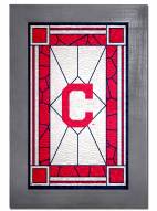 Cleveland Indians Stained Glass with Frame