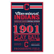 Cleveland Indians Established Wood Sign
