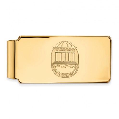 Coastal Carolina Chanticleers Sterling Silver Gold Plated Crest Money Clip